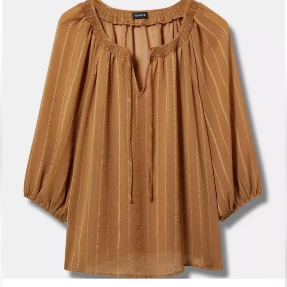 Brown Peasant Ragland Top - Picture 3 of 6